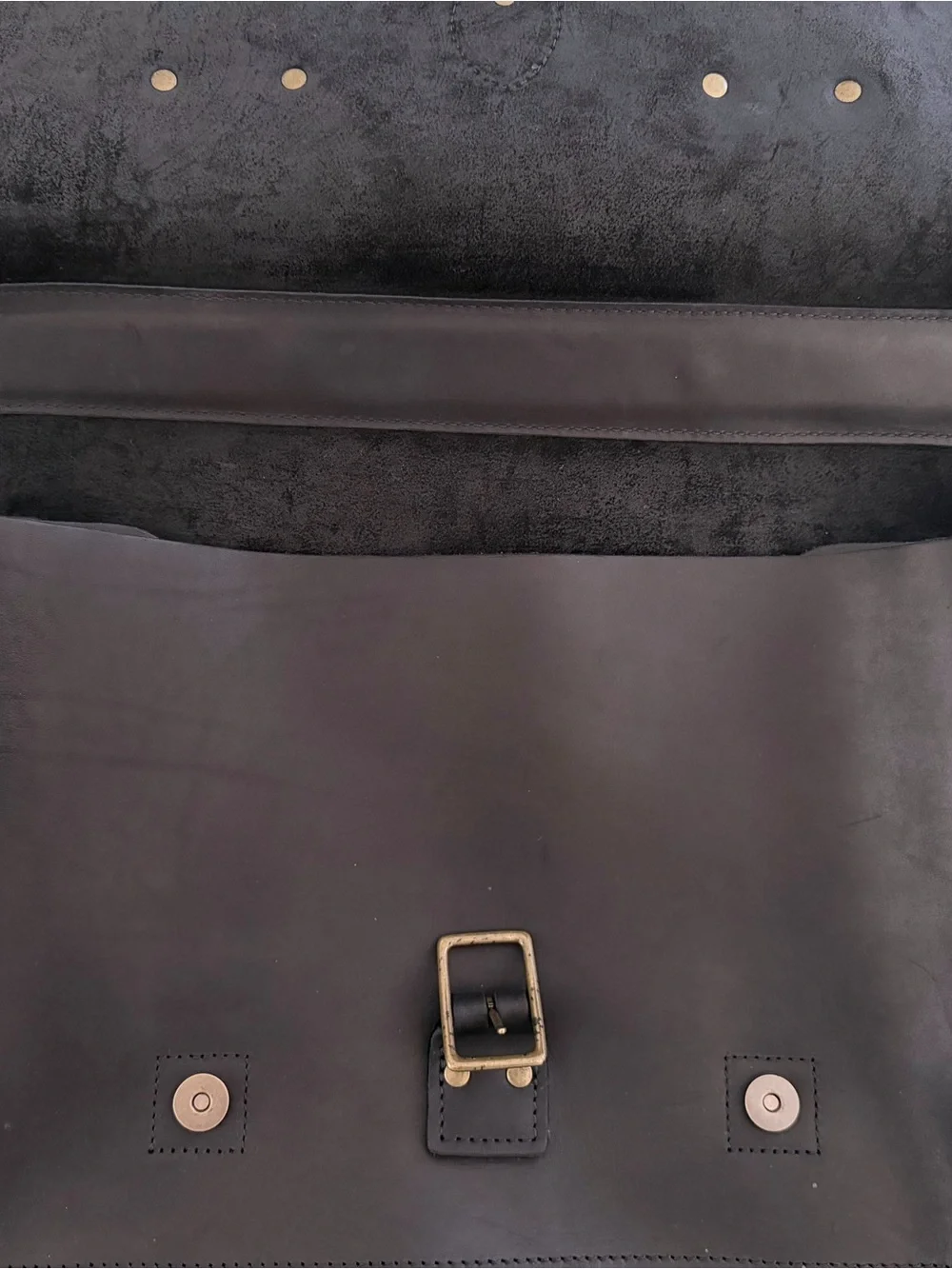 Portland Leather Goods Black Messenger Bag